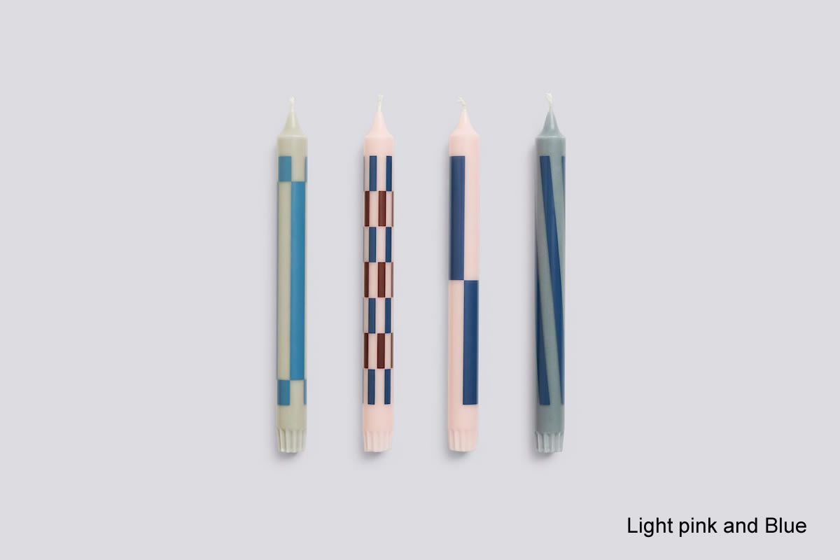 4 Candele In Stearina Blu Ghiaccio 250x22mm - Senza Fuliggine, Durata 10 Ore, Prodotte In Germania, Per Atmosfere E Decorazioni